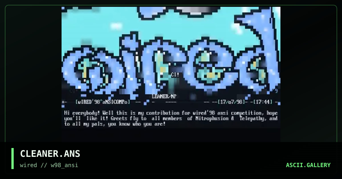 wIRED'98^ANSICOMPO^ENTRy, by cleaner, 1998