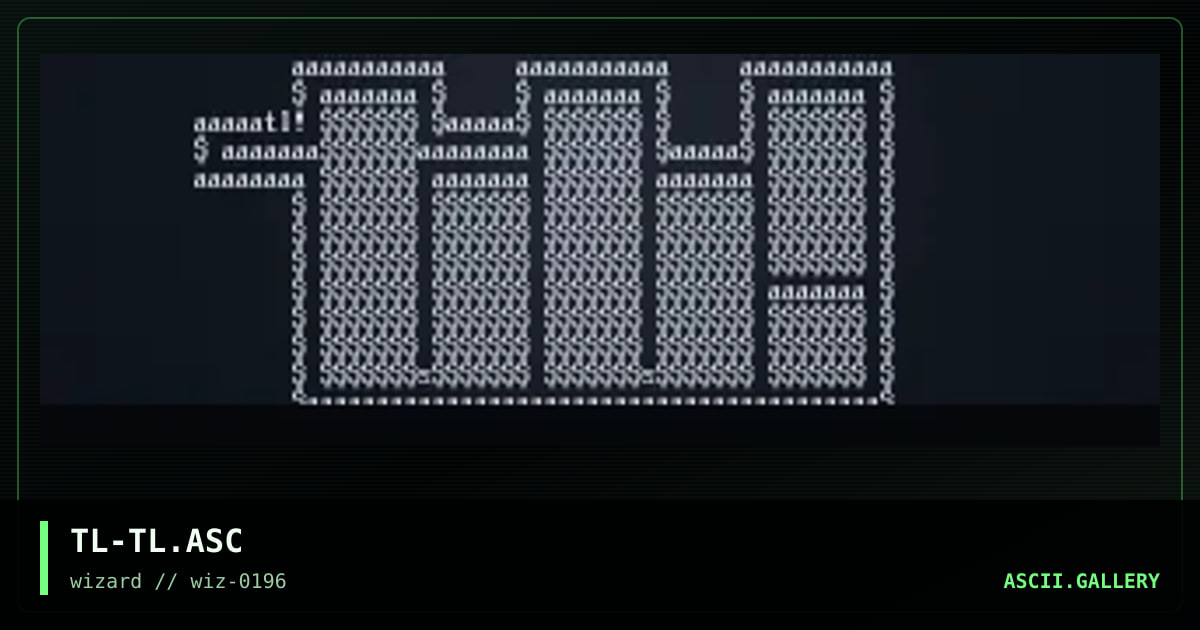 my ascii sig!, by terra lhynix, 1996