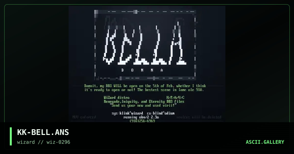 KK-BELL.ANS, by klink, 1996