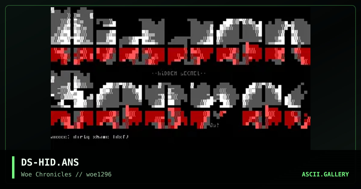 Hidden Secret ansi, by dirty shame, 1996
