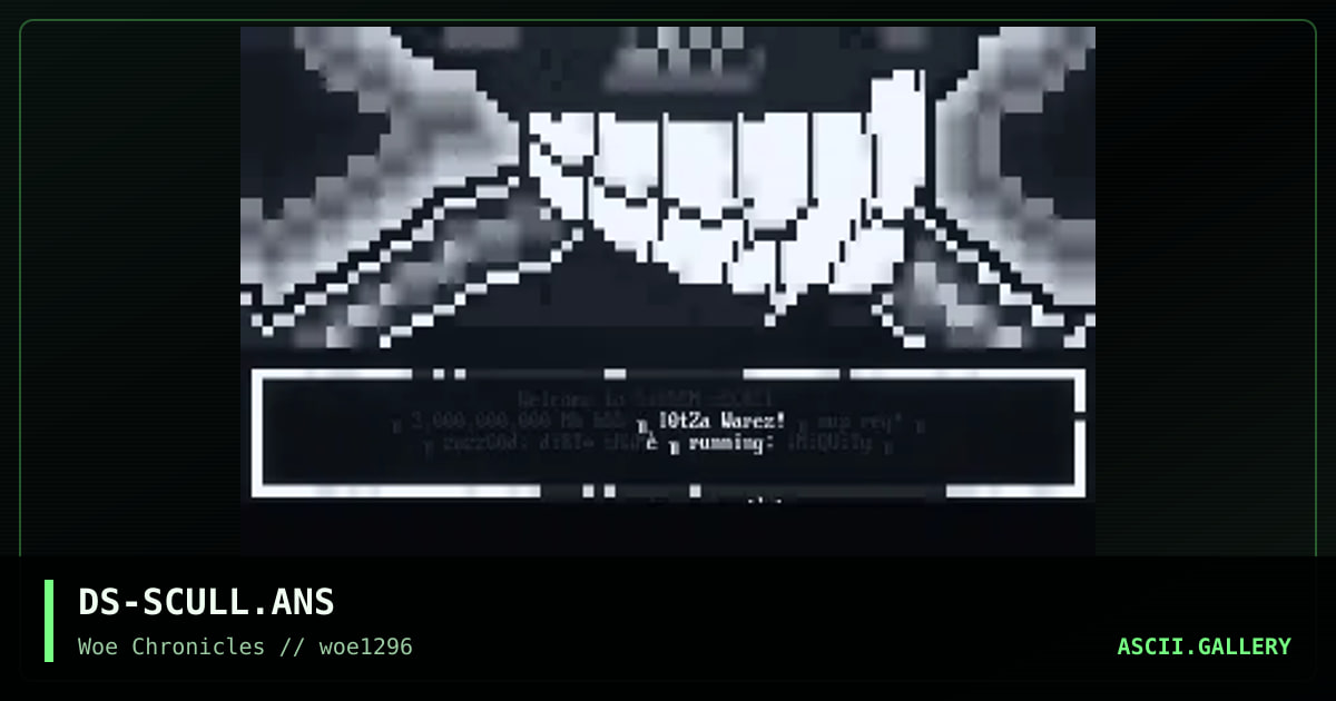 Scull ansi, by dirty shame, 1996