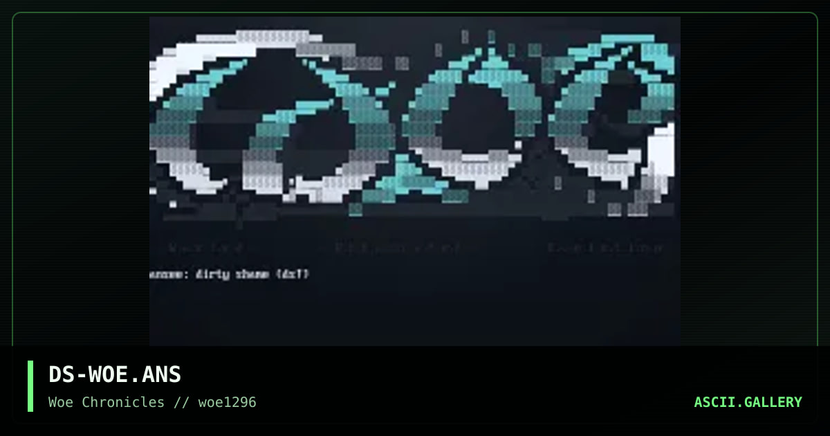 woe ansi, by dirty shame, 1996