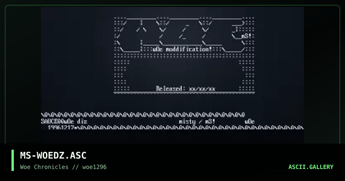 wOe file_id.diz, by misty, 1996
