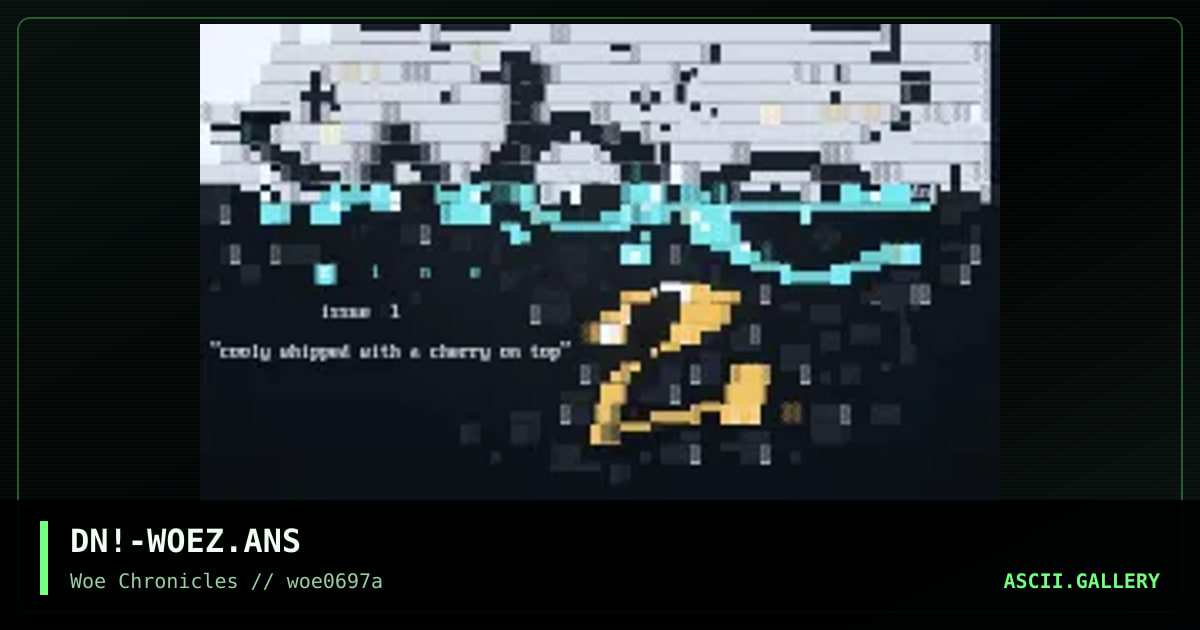 woezine/2 title screen, by dreadnought, 1997