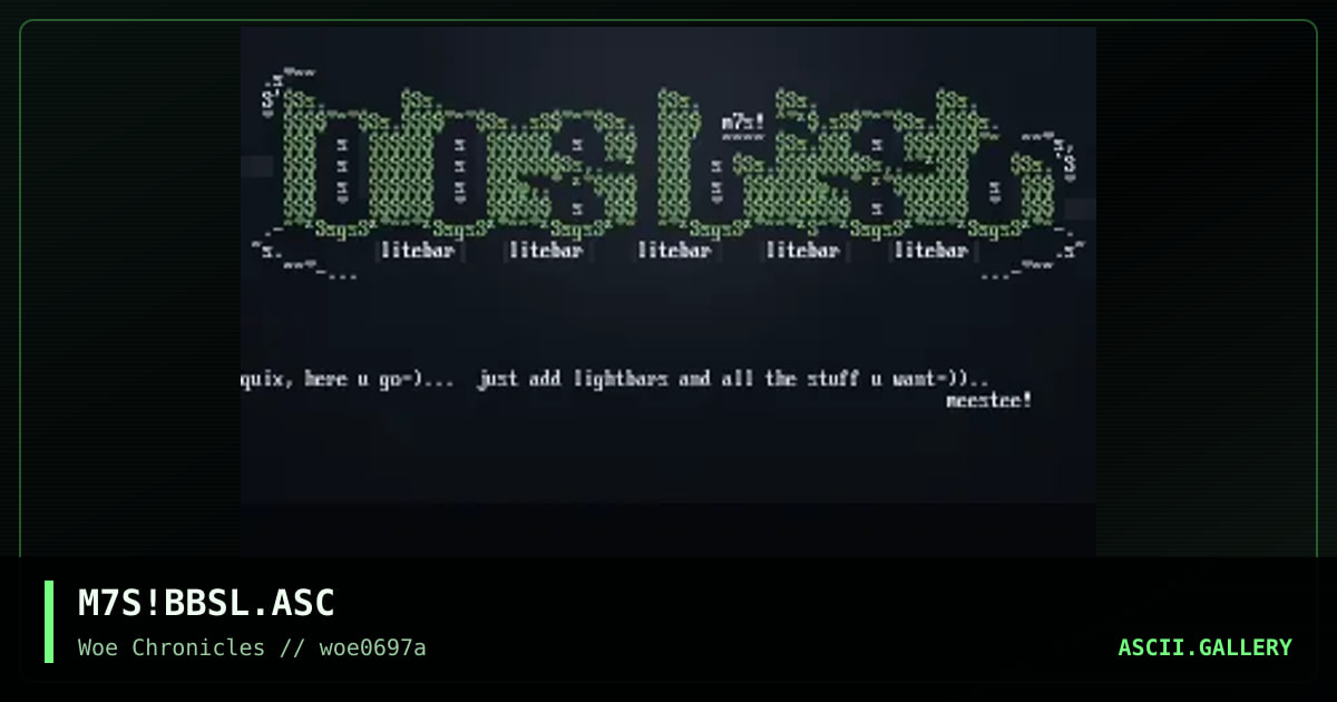 bbslist#"!, by m7s, 1997