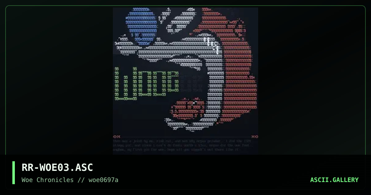 woe logo -*- stimpy?!, by rink rat, organ grinder, 1997