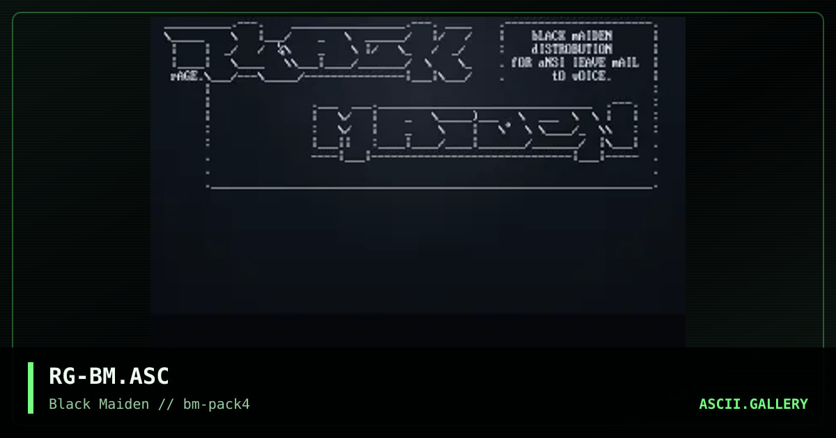Black Maiden Logo, by rage, 1995