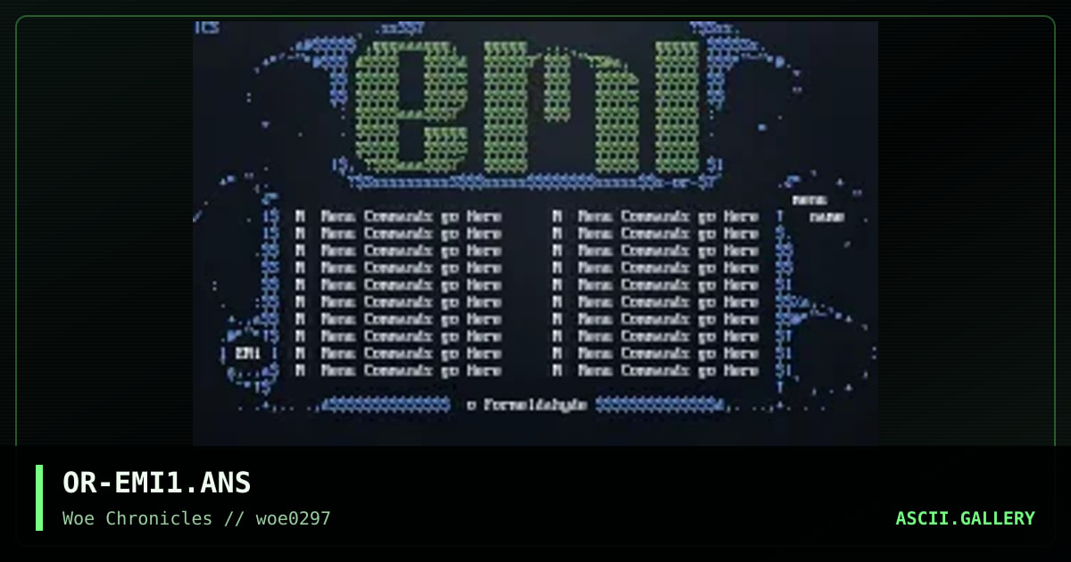Emi menu's, by oriole, 1997