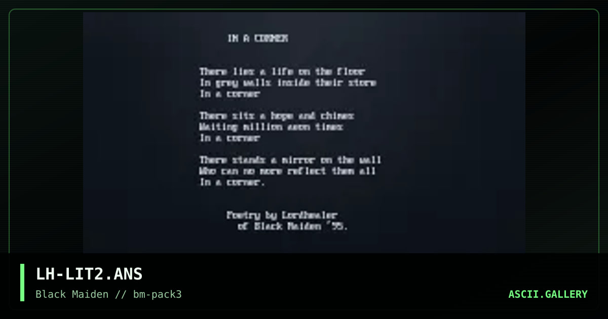 LIT-In A Corner, by lord healer, 1995