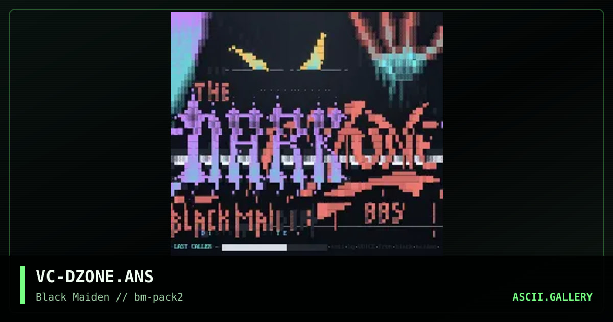 ThE DaRk-ZoNe BB$ - Intro Screen, by voice, 1995