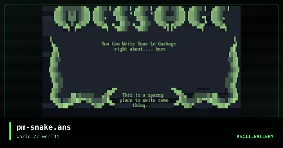 pm-snake.ans, by pure massacre, 1997