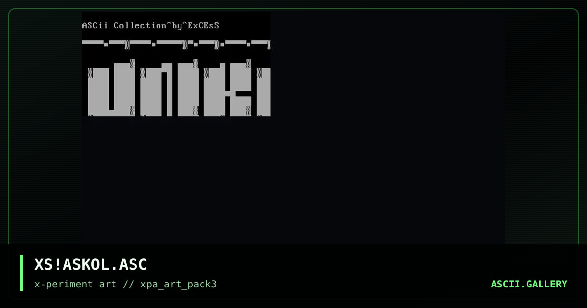 Ascii collection, by excess, 1996