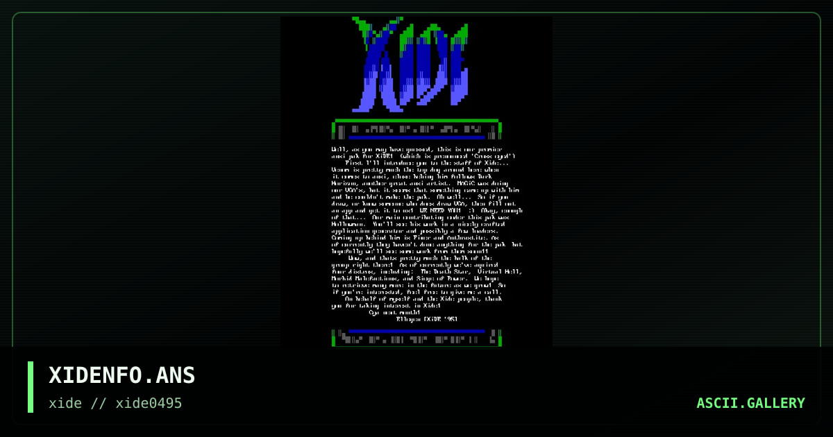 XIDENFO.ANS, by ellegen, 1995