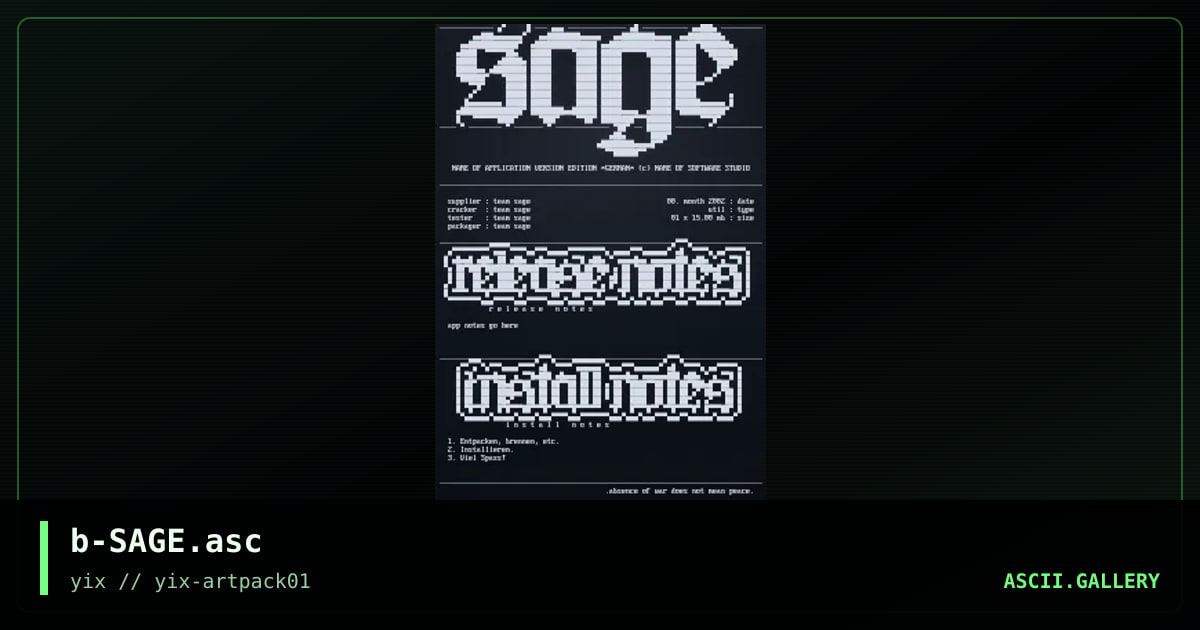 SAGE, by b-, 2020
