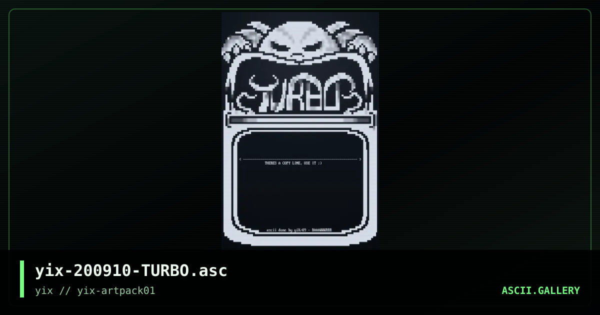 TURBO, by yix, 2020