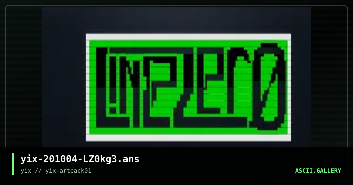LZ0kg3, by yix, 2020