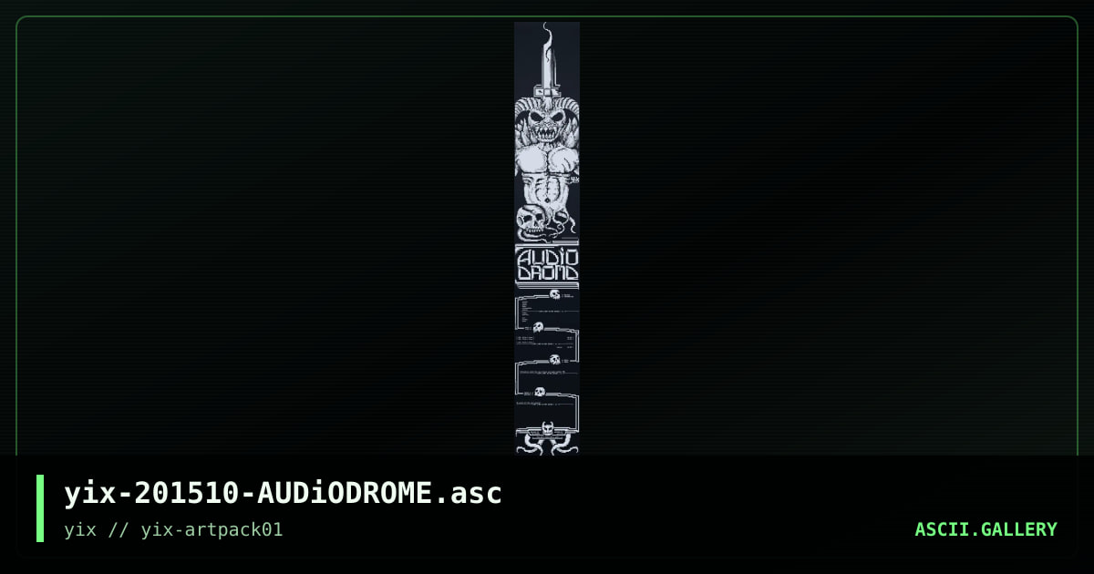 AUDiODROME, by yix, 2020