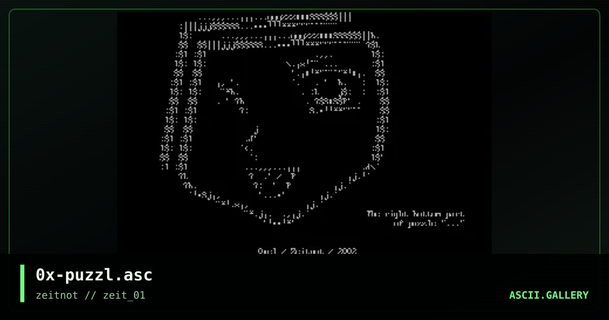 0x-puzzl.asc, by 0xel, 2002