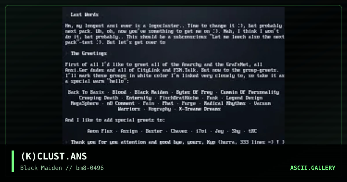 Cluster, by kyp, 1996