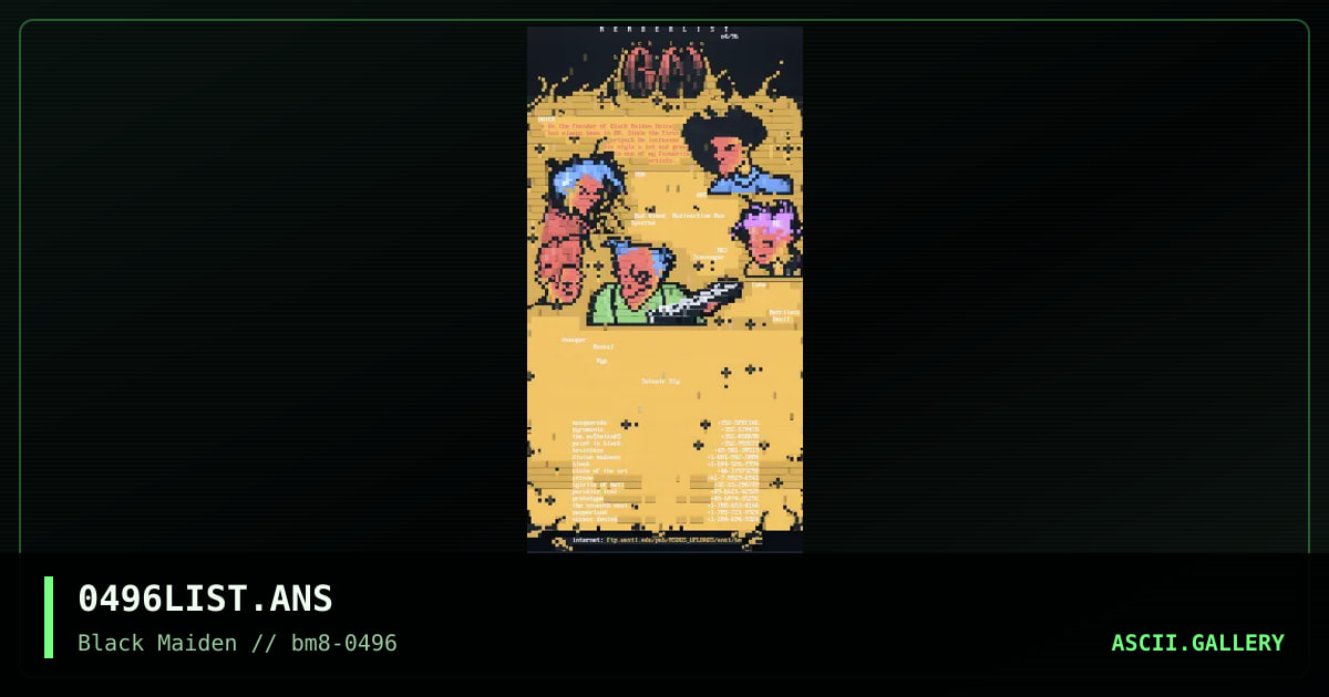 BM Listing 04/96, by kyp, 1996