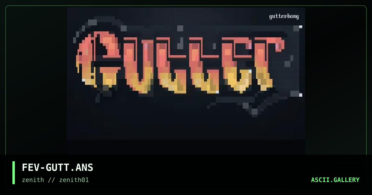 Oldschool Gutter Font, by fever, 1998