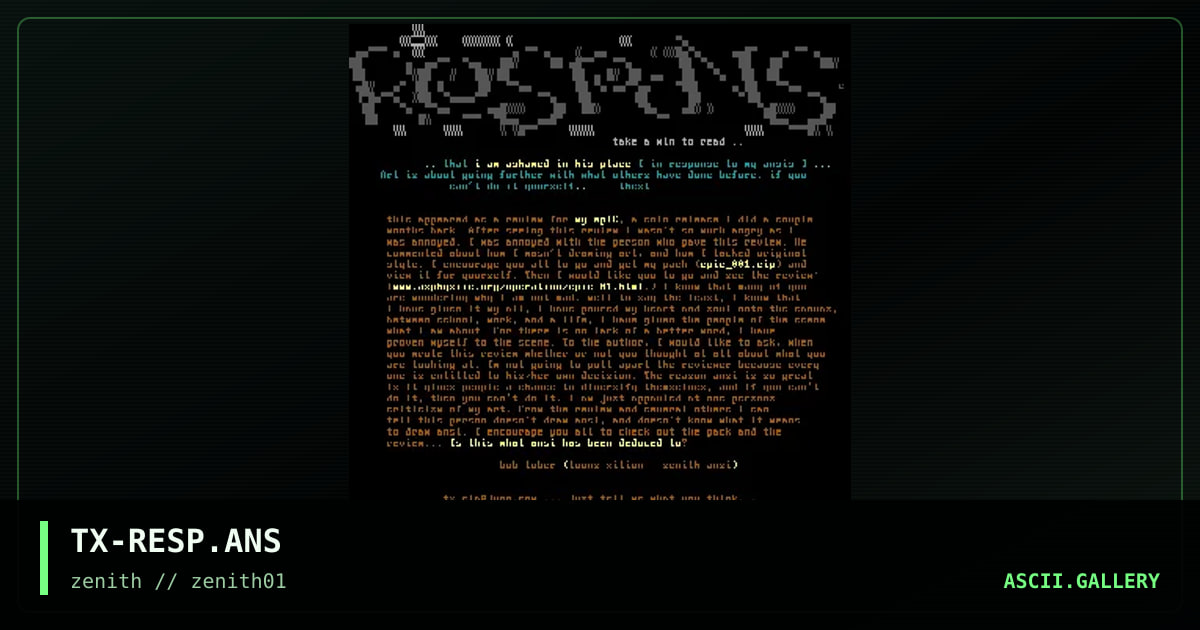 ToonsXilion's Response, by toons xilion, 1998