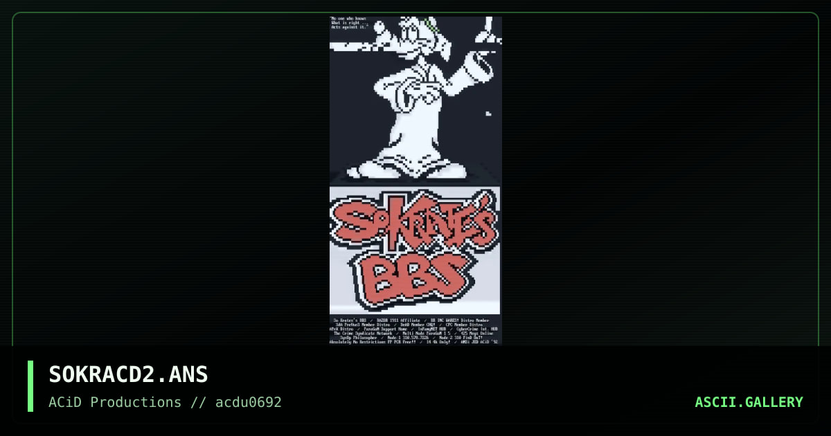 SOKRACD2.ANS, by jed, 1992