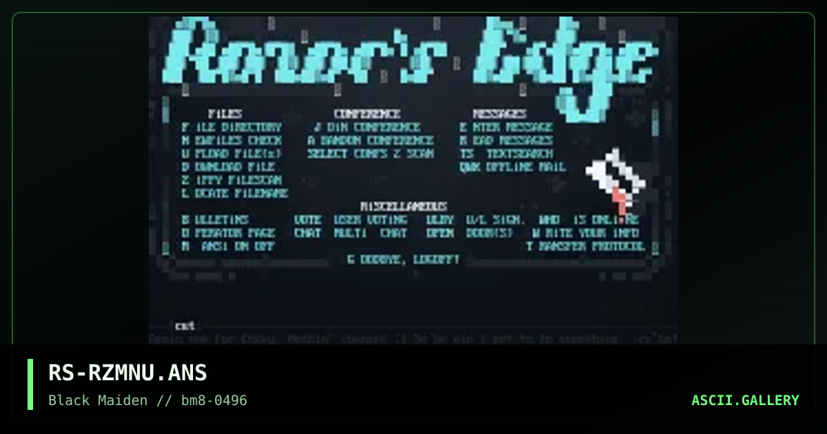 Razor's Edge Main Menu, by rascal, 1996