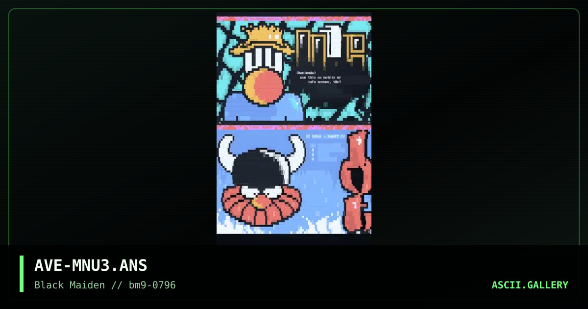 Menu cluster 3, by avenger, 1996