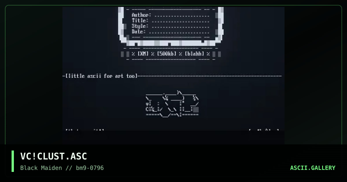 Ascii Cluster, by voice, 1996