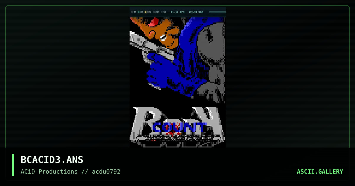 BCACID3.ANS, by manufacturer, 1992
