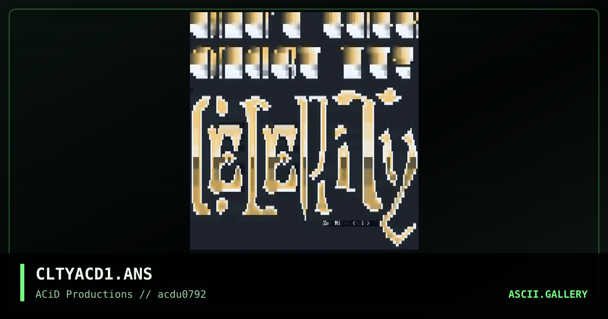 CLTYACD1.ANS, by zed nitro, 1992