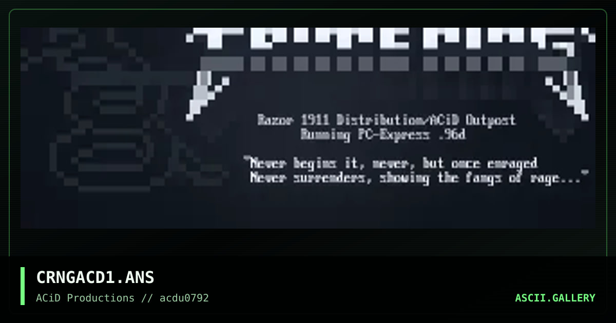 CRNGACD1.ANS, by kingpin, 1992