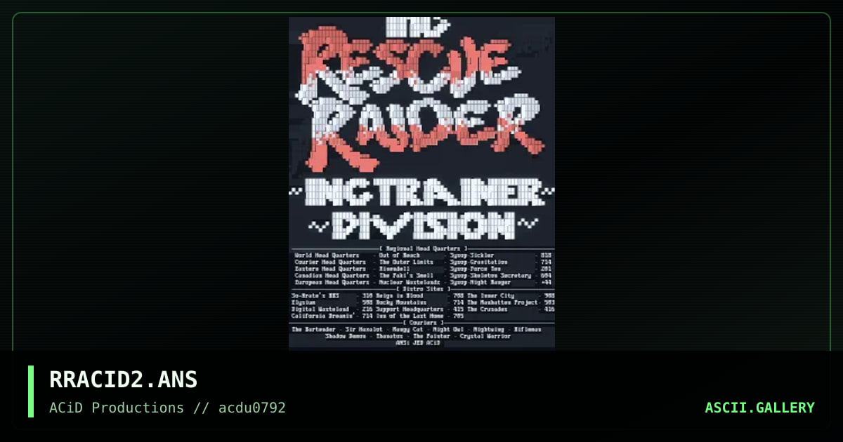RRACID2.ANS, by jed, 1992