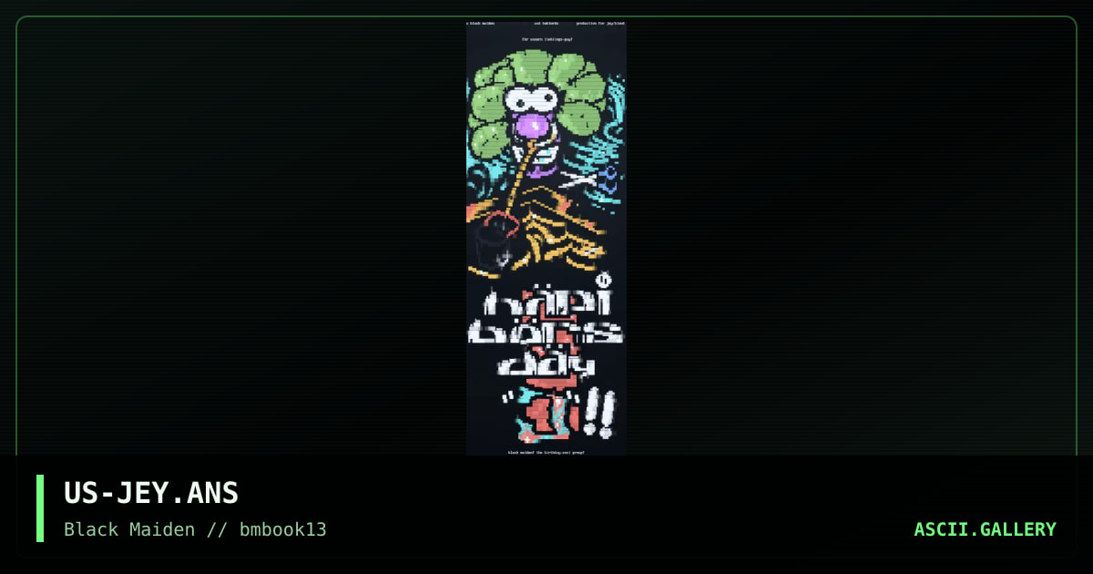 birthday ansi for jey, by avenger, dv8, poti, scope, 1997
