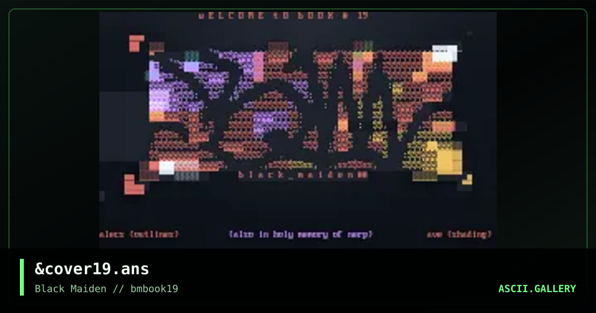 welcome to book 19, by alecs, avenger, 1999