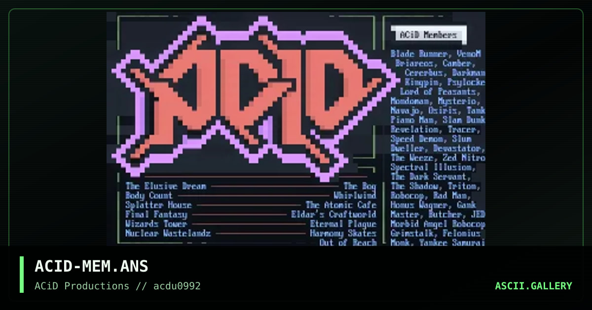 ACID-MEM.ANS, by speed demon, 1992