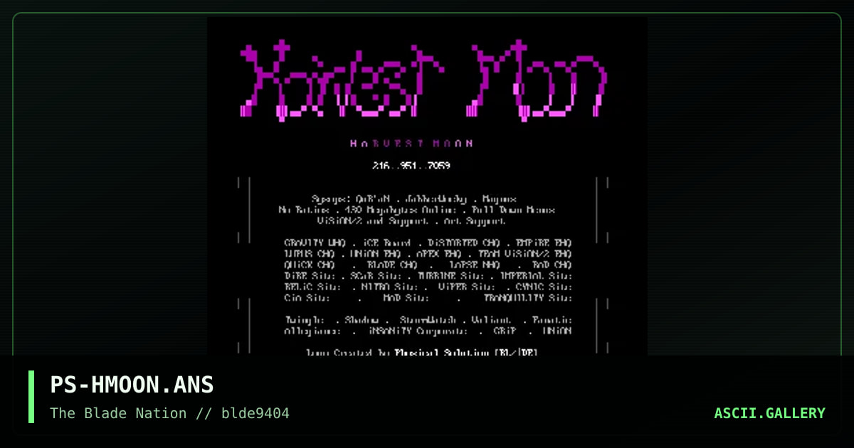 PS-HMOON.ANS, by physical solution, 1994