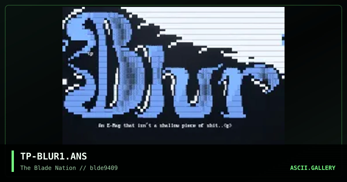 Blur Magazine Logo, by technophreak, 1994
