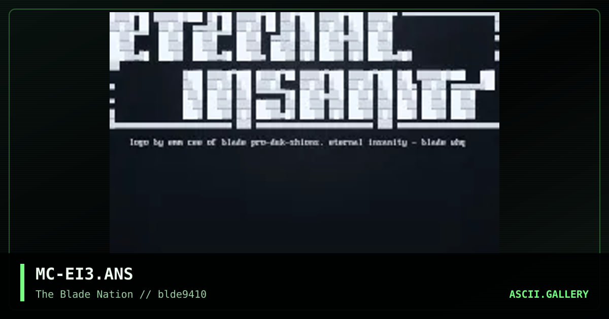 Eternal Insanity Logo, by mindcrime, 1994