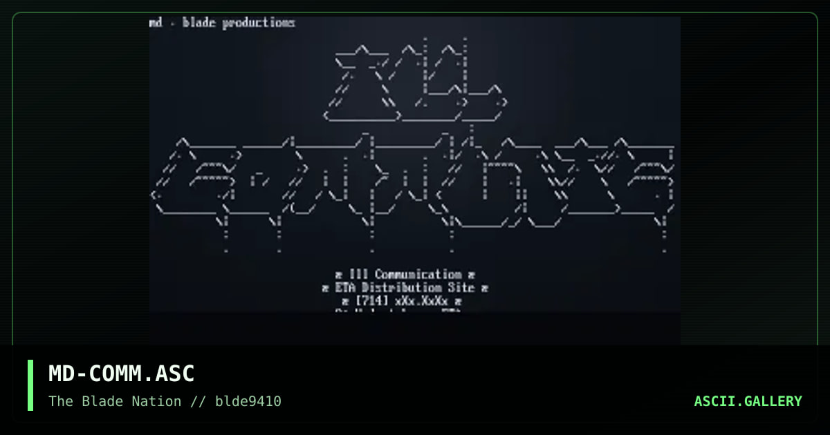 Ill Communication Ascii, by mass destruction, 1994
