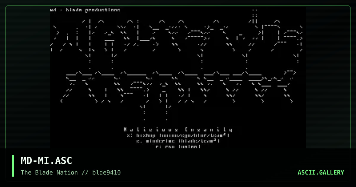 Malicious Insanity Ascii, by mass destruction, 1994