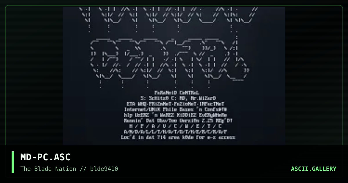 Paraniod Central Ascii, by mass destruction, 1994