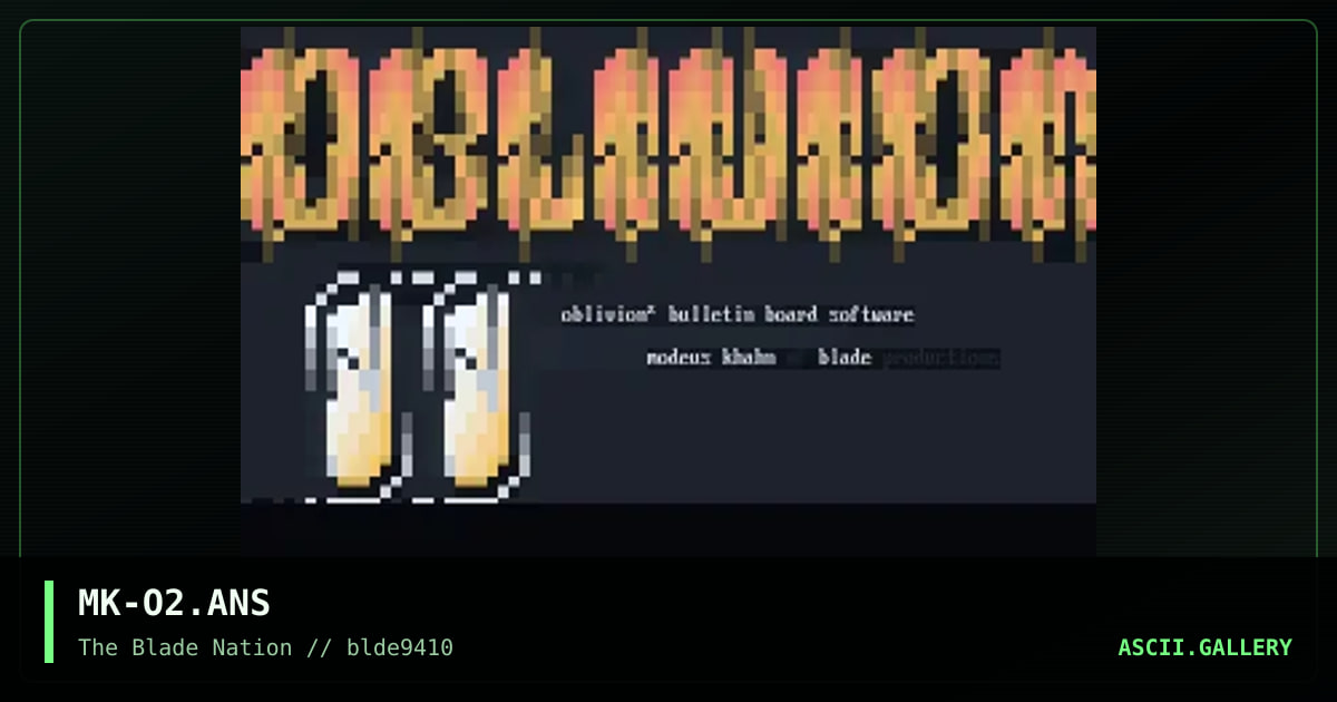 Oblivion.Two Logo, by modeus khahn, 1994