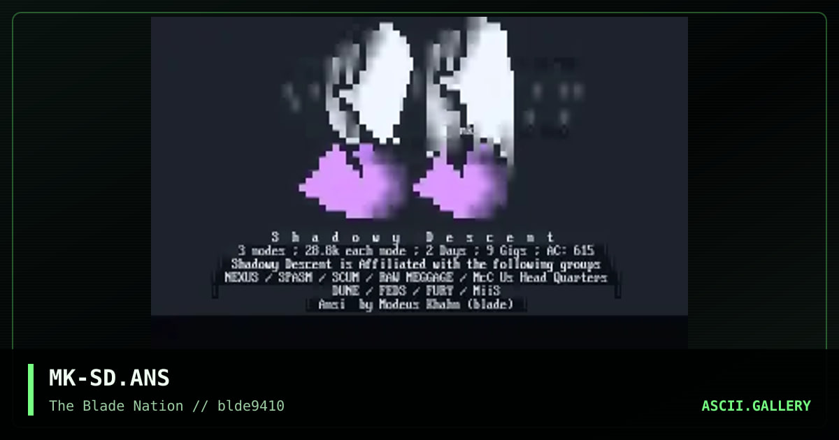 Shadowy Decent Logo, by modeus khahn, 1994