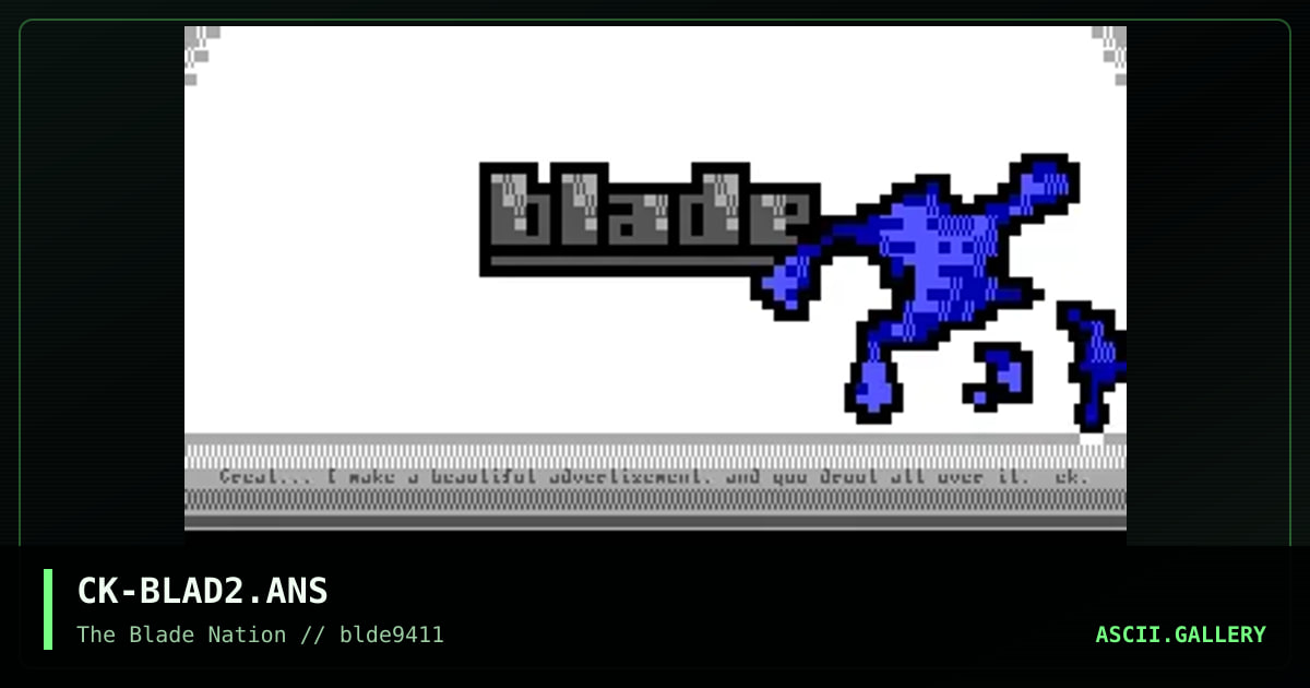 Blade Mini Advertisement, by chromatik, 1994