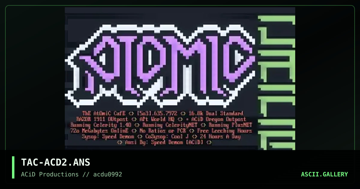 TAC-ACD2.ANS, by speed demon, 1992