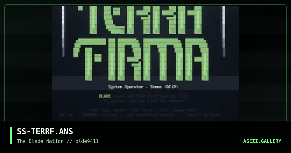 Terra Firma Advertisement, by soul seeker, 1994