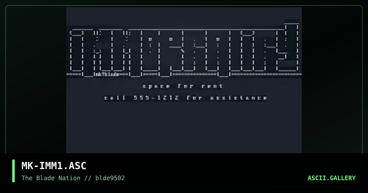 immortality logo, by modeus khahn, 1995