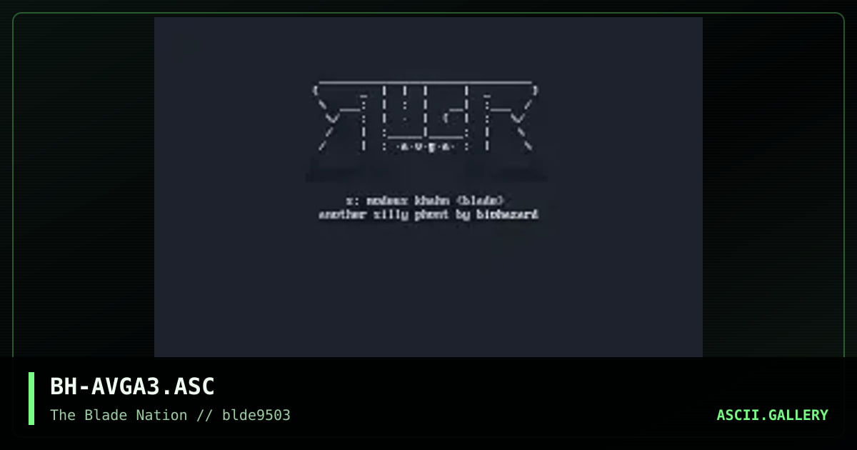 avga!, by biohazard, 1995